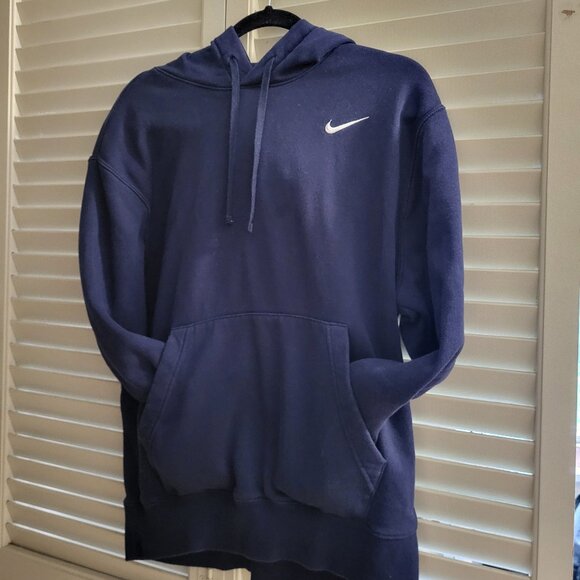 NIKE Unisex Minimalist Navy/Dark Blue Hoodie Medium - Picture 1 of 3